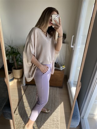 Lila Havuç Pantolon
