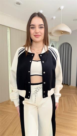 Siyah Corisco Şerit Detaylı Üçlü Takım