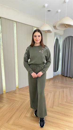 Yeşil Rebore Taş Detaylı Modal Takım