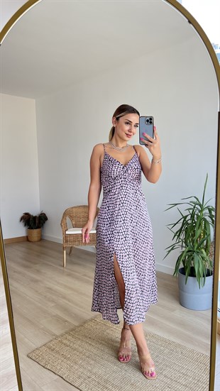 Zara Model Askılı Saten Elbise