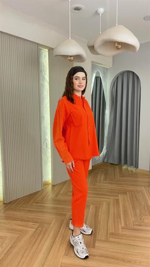 Turuncu Ceket Pantolon Takım