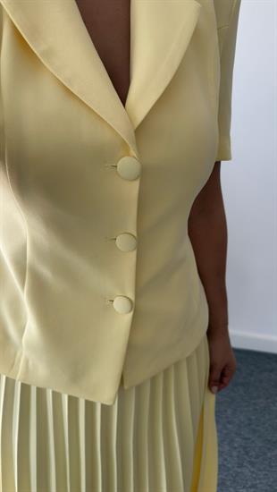 Nichol Sarı Yelekli Etek Takım 