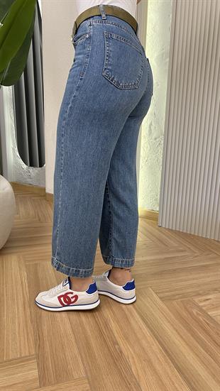 Mavi Kemerli Culotte Jean