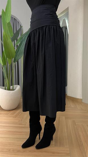 Lexus Siyah Bel Detaylı Siyah Etek 