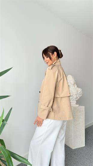 Sırt Zımbalı Marka Model Kısa Trençkot