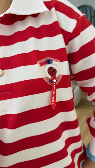 Kırmızı Marsue Şeritli Polo Yaka Sweatshirt