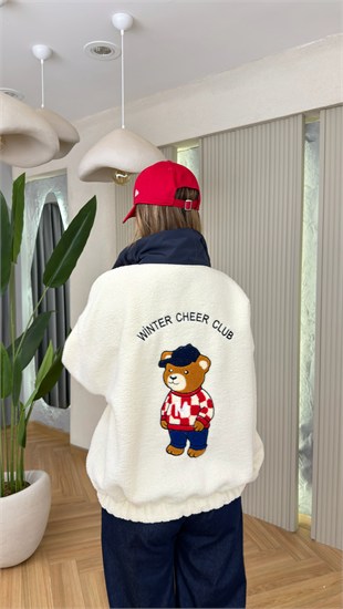 Viral Sırt İşlemeli Teddy Sweatshirt