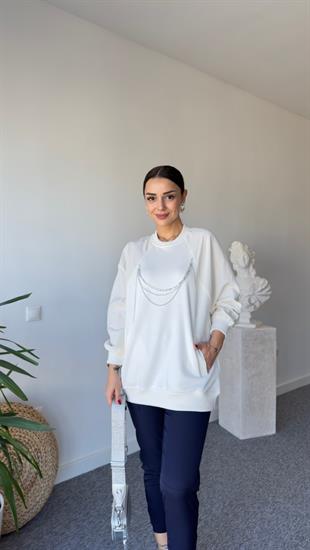 Orj Model Aksesuarlı Paraşüt Garni Sweat