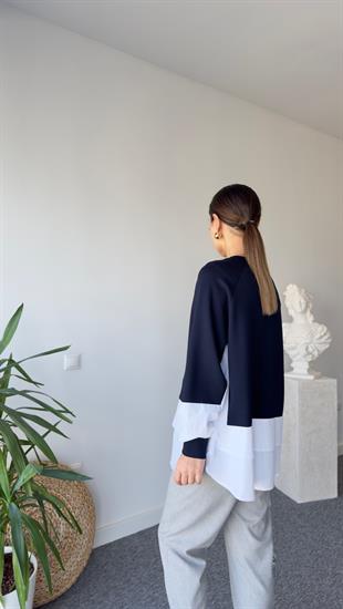 Lawa Gömlek Detaylı Lacivert Modal Sweat