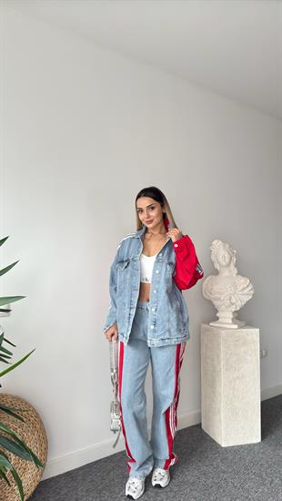 Tonio Kırmızı Şeritli Jean Takım