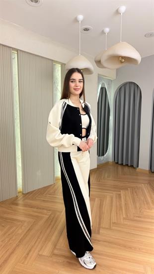 Siyah Corisco Şerit Detaylı Üçlü Takım