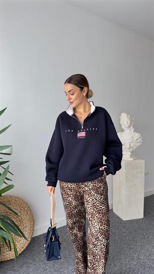 Los Angeles Nakışlı Lacivert Sweatshirt