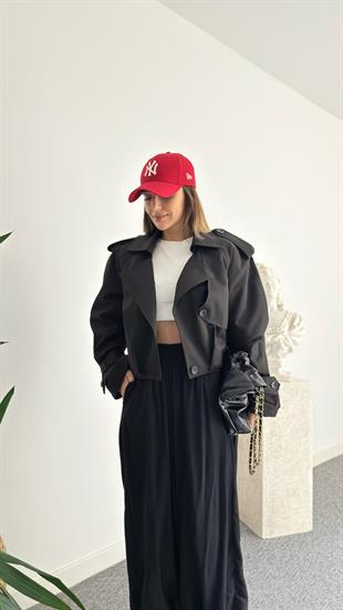 Siyah Balon Model Tek Düğme Ceket