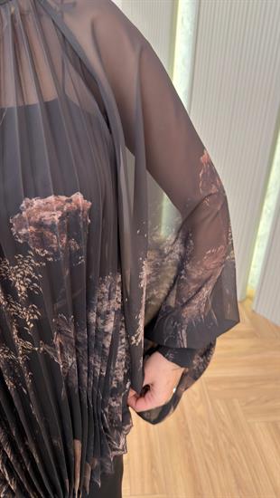 Louje Yarasa Kol Desenli Şifon Bluz