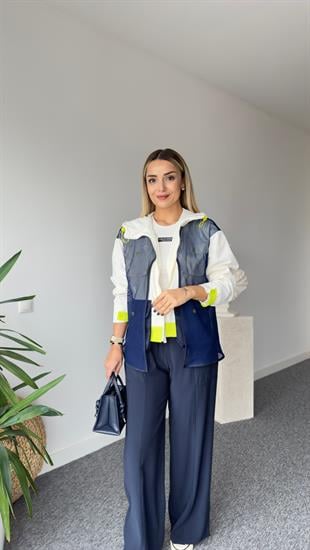 File Detaylı Sırt Yazılı Tasarım Yağmurluk