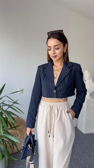 Zra Model Önü Çizgili Crop Ceket