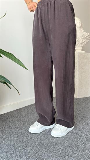 Kahve Elyor Tensel Bluz Pantolon Takım