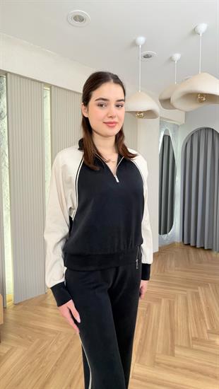 Siyah Nelia Paraşüt Detaylı Modal Takım