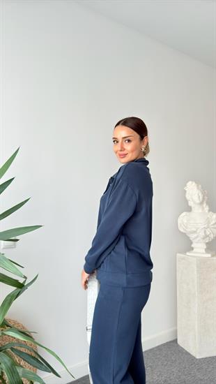 Lacivert Lavri Çıtçıtlı Modal Takım