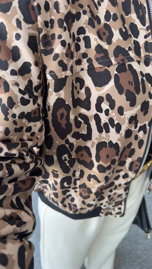 Ginny Astarlı Leopar Desen Bomber Ceket