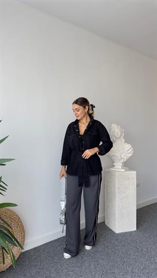 Liona Kemerli Füme Jean Ceket
