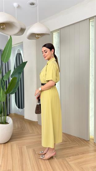 Benita Marka Muadili Kemerli Tensel Elbise 