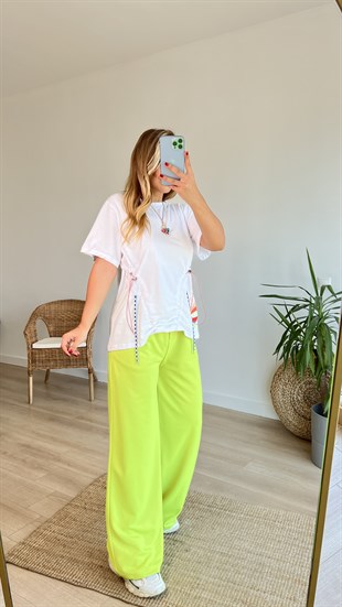 Twist Model Tasarım Beyaz Tshirt