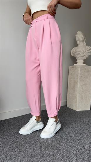Cio Çizgili Pembe Balon Pantolon
