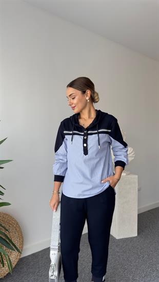 Rocca Gömlek Garnili Düğmeli Modal Sweat
