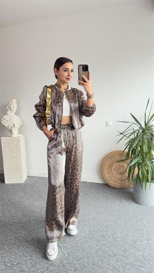 Leopar Baskı Pantolon Ceket Takım