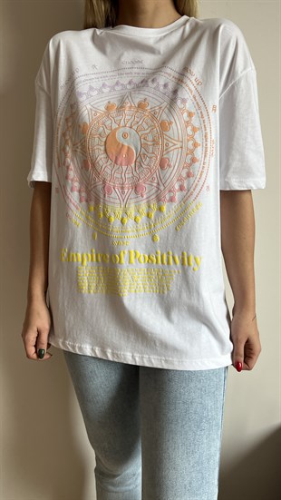 Renkli Kabartma Baskı Tshirt