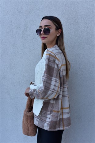 Twist Model Ekose Detaylı Tasarım Kazak