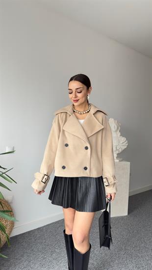 Massi Model Bej Kaşe Mont
