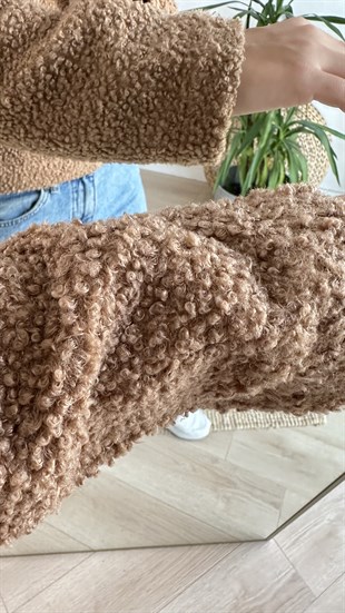 Kanguru Cep Kahve Teddy Sweat