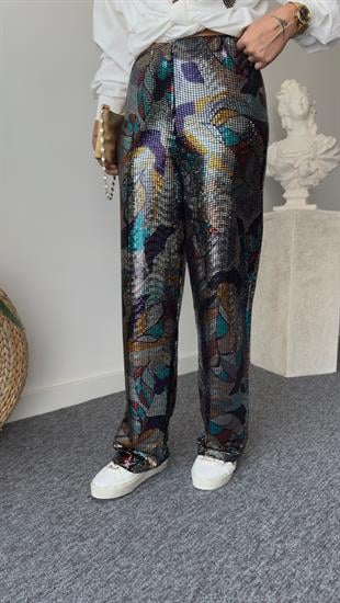 Parıltılı Renk Geçişli Tasarım Pantolon
