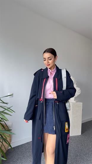 Swean Nakış Detaylı Tasarım Trençkot