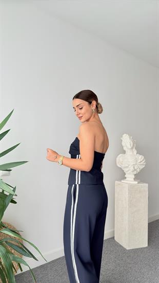 Ritto Şerit Detaylı Straplez Bluz