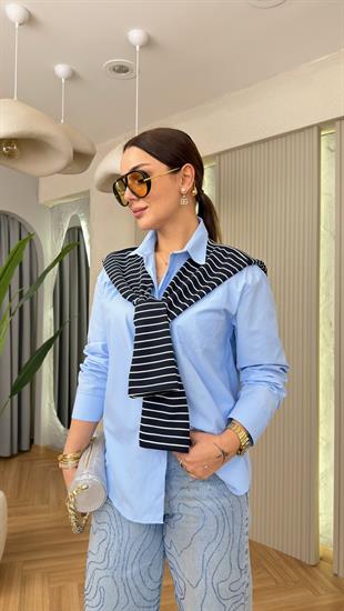 Mavi Mencia Akseuar Detaylı Gömlek