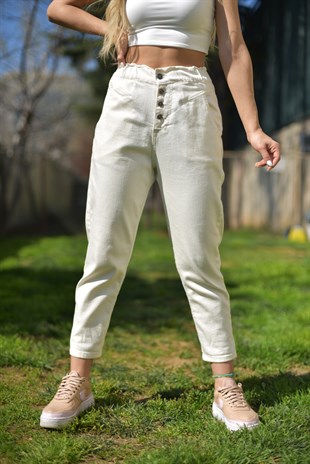 Beli Lastikli Slouchy Jean