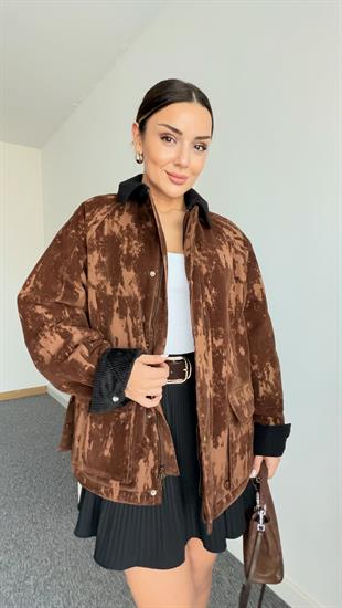 Regen Kahve Renk Geçişli Mont