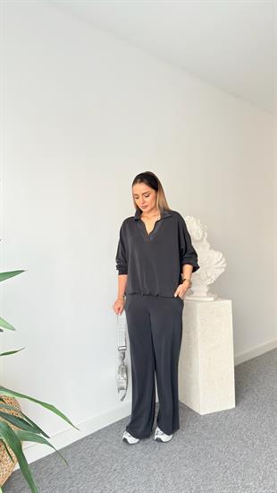Polo Yaka Antrasit Modal Takım