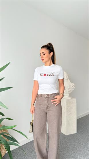 Minimal Leopar Baskılı Tshirt