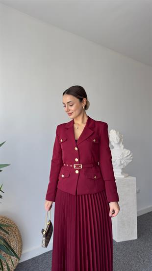 Luni Premium Bordo Etekli Takım