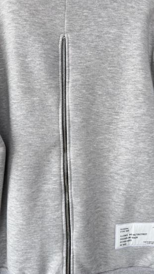 Zımba Baskılı Gri Sweatshirt