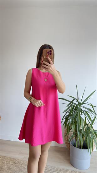 Pembe Kolsuz Çan Elbise 