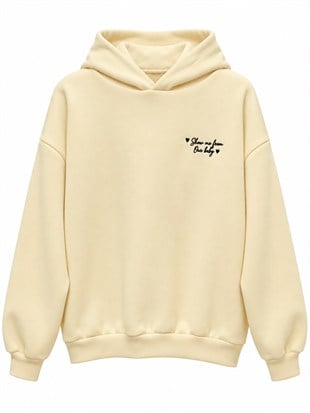 Sırt Yıldız Detaylı Kapüşonlu Sweatshirt