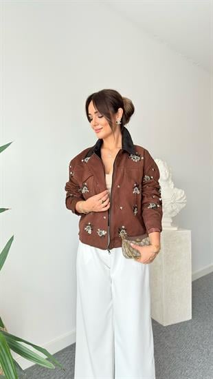 Nakış İşlemeli Tws Model Kahve Ceket