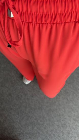 Carla Bel Lastikli Nar Çiçeği Palazzo Pantolon