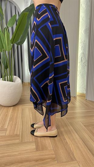 Lenna Desenli Asimetrik Zra Model Etek