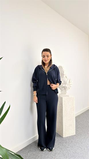 Lacivert Nau Modal Garnili Triko Takım